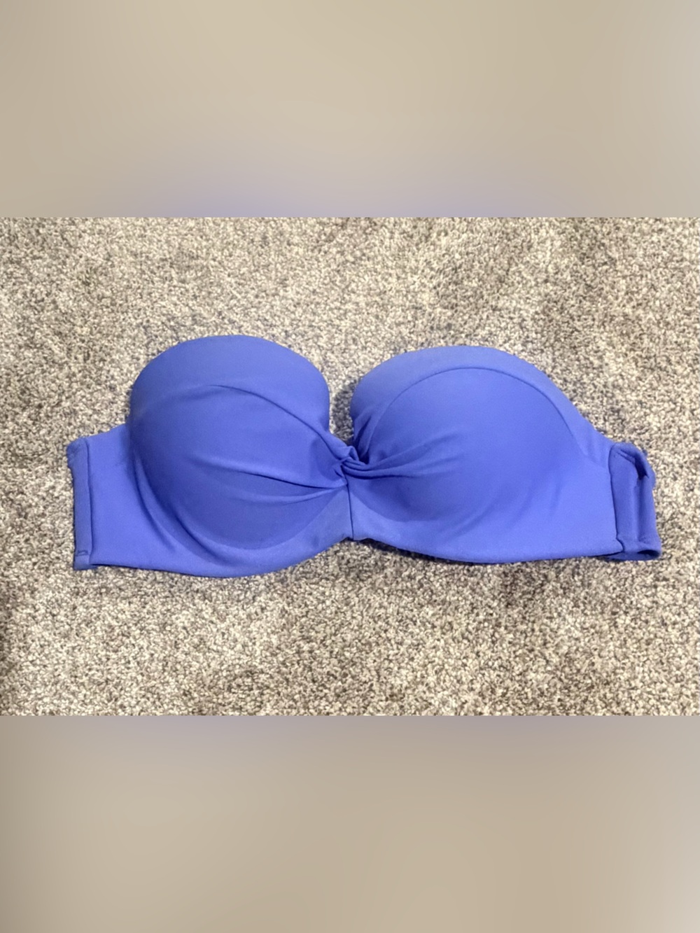 Strapless Twist-Front Bikini Top in Royal Blue